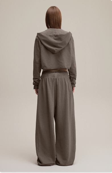 Retro Baddie V-Neck Long Sleeve Double-Waist Sweat Set