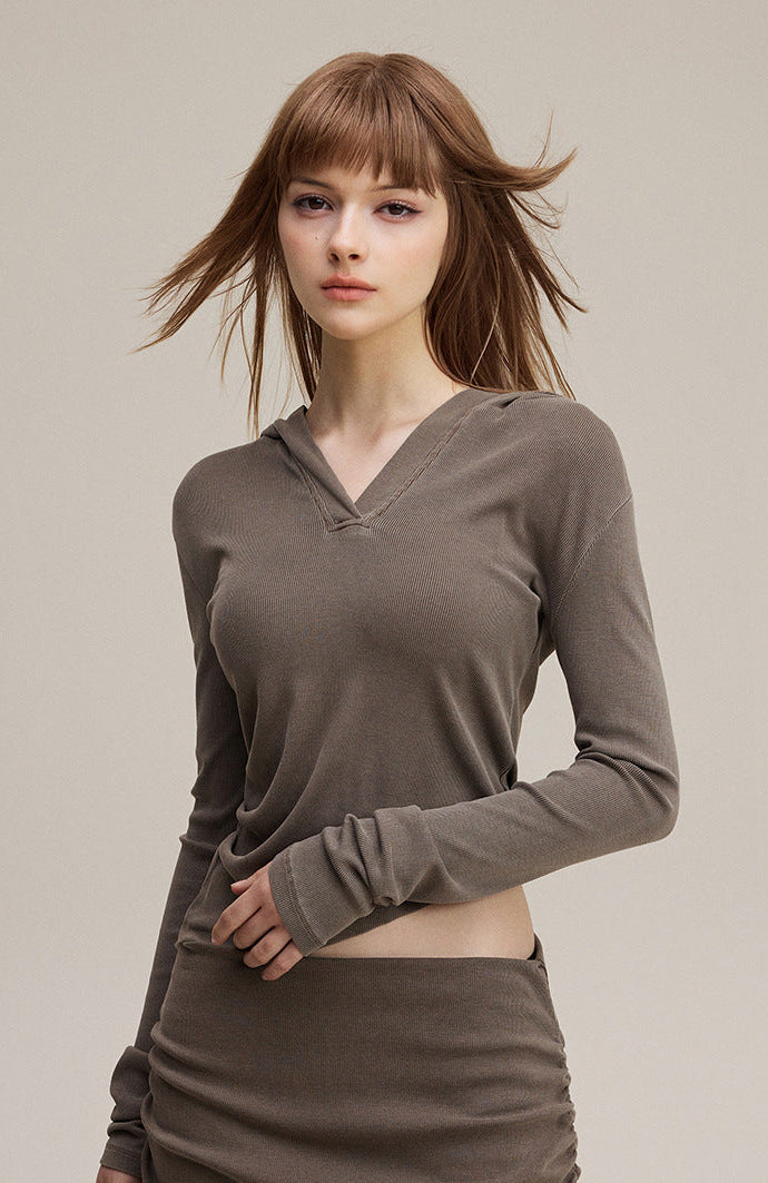 Sexy V-Neck Slim Top & Skirt Set