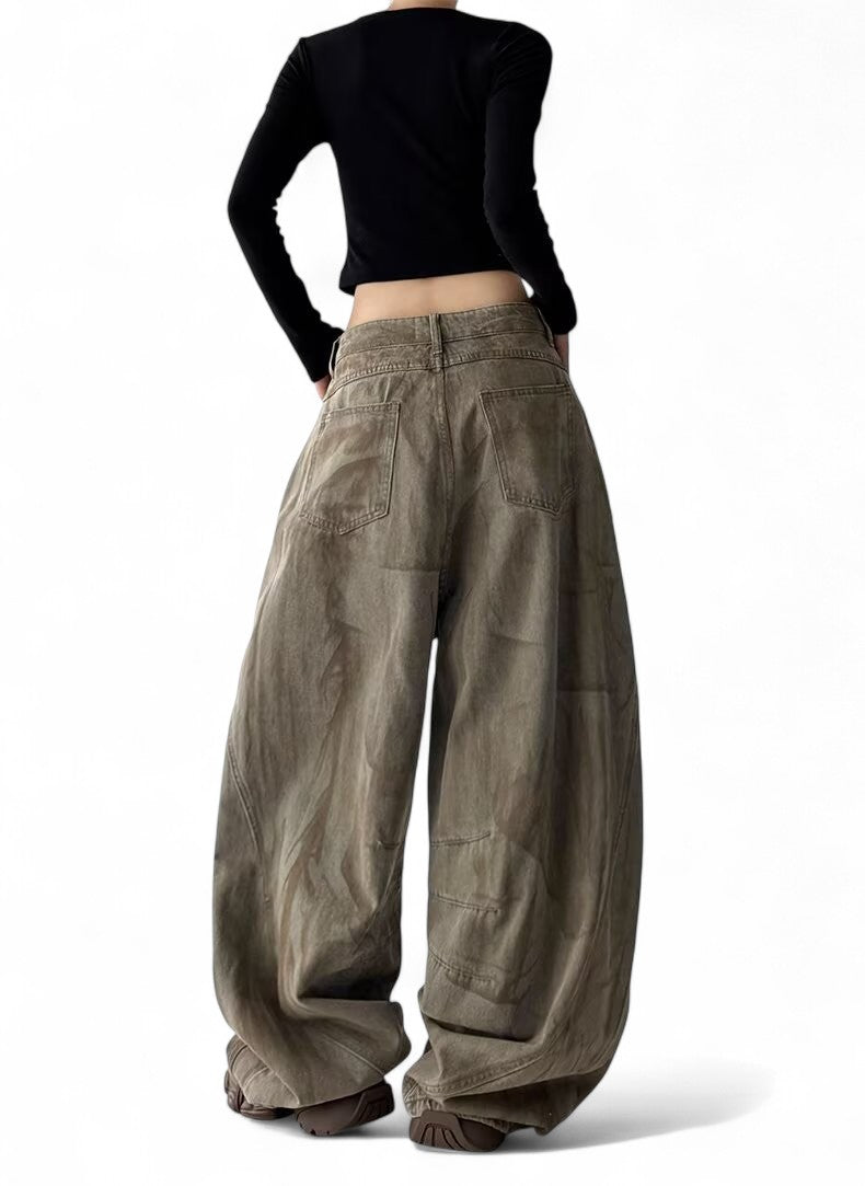 dirty dye printed jeans