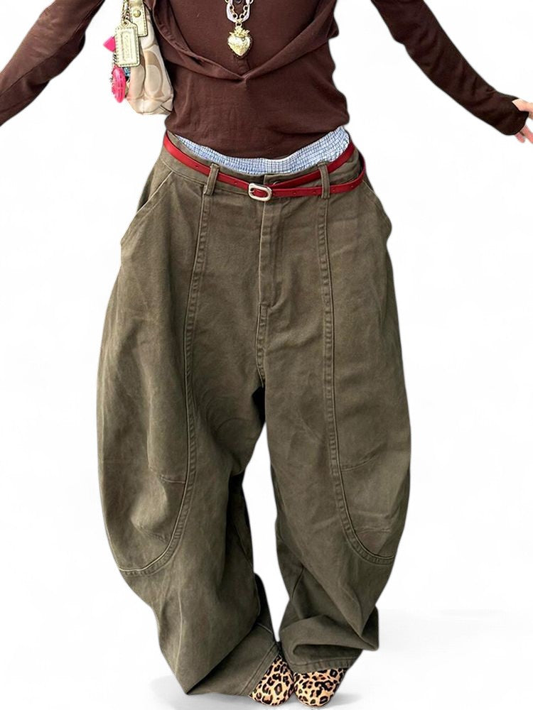 Y2K Retro Floor-Length Wide-Leg Pants Retro Style