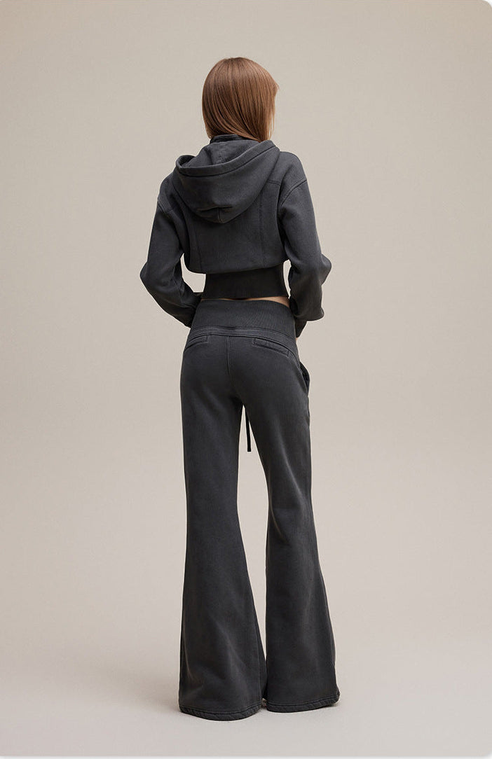 Premium Quality Anthracite Street Style Trendy Slight Flared Slim-Fit LULU Track Suit