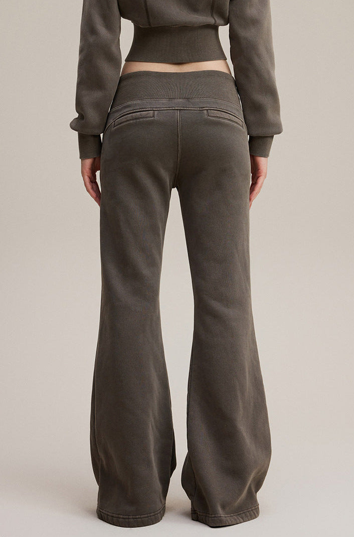 Premium Quality Brown Street Style Trendy Slight Flared Slim-Fit LULU Track Suit