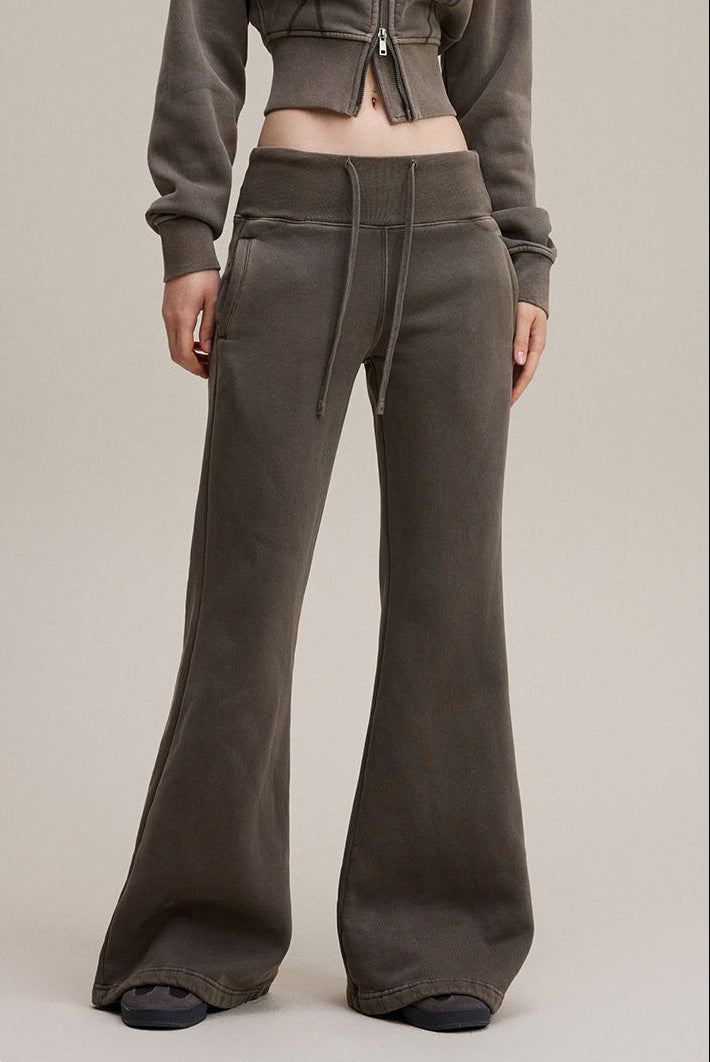 Premium Quality Brown Street Style Trendy Slight Flared Slim-Fit LULU Track Suit