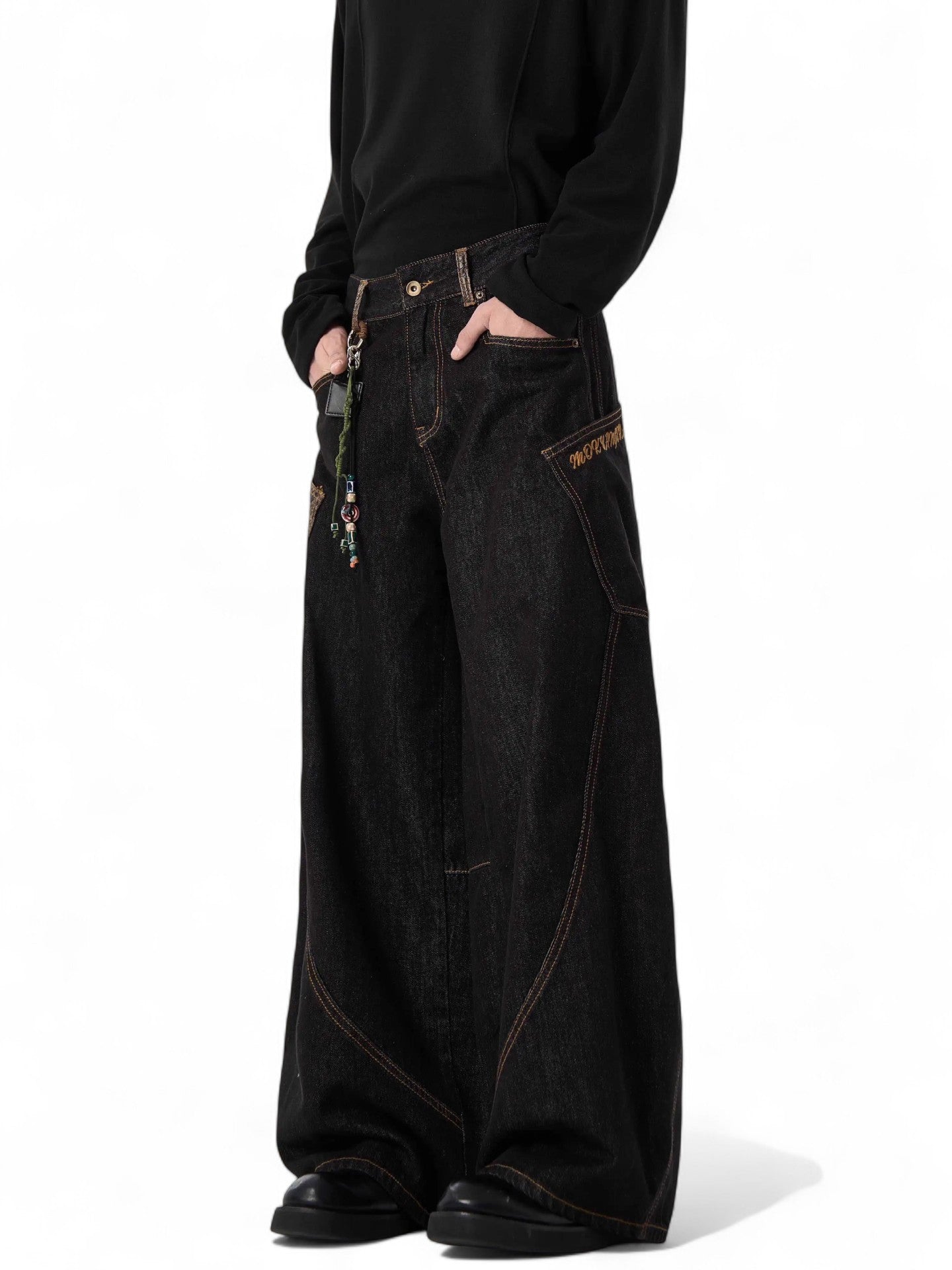 Wide-Leg Snakeskin Pants