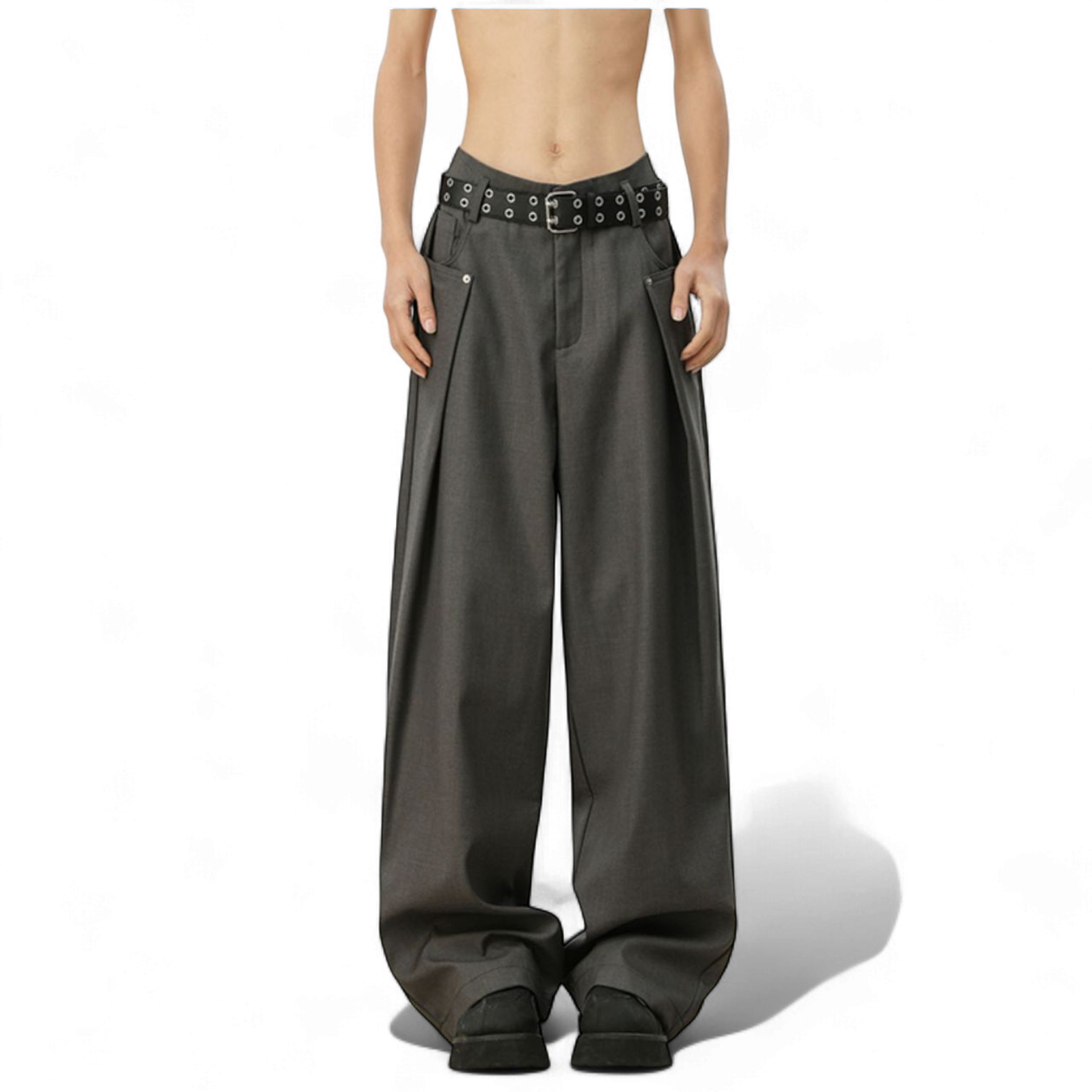 pleated wide-leg trousers