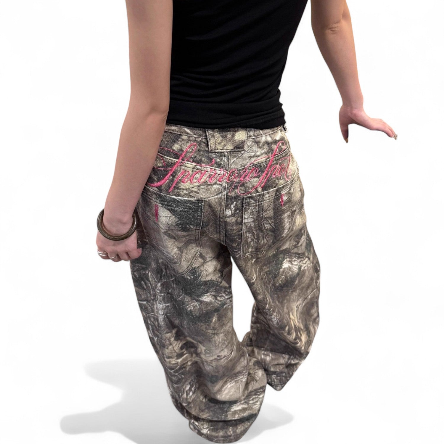 Vintage washed camouflage pants
