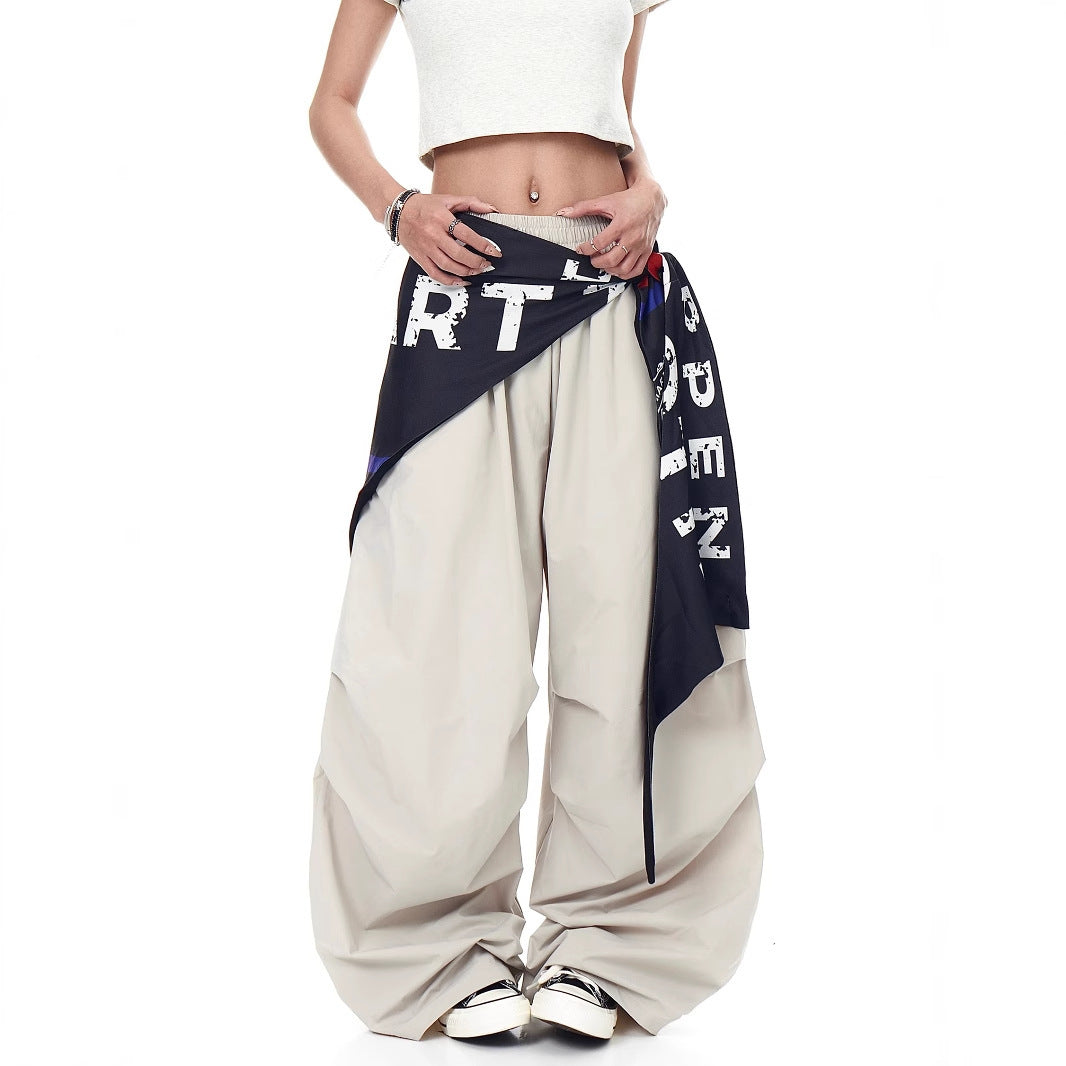 Women's Street Baggy Cargo Pants with Bandana Detail