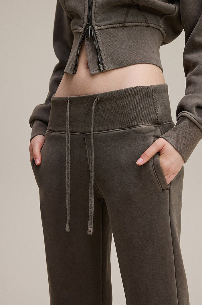 Premium Quality Brown Street Style Trendy Slight Flared Slim-Fit LULU Track Suit