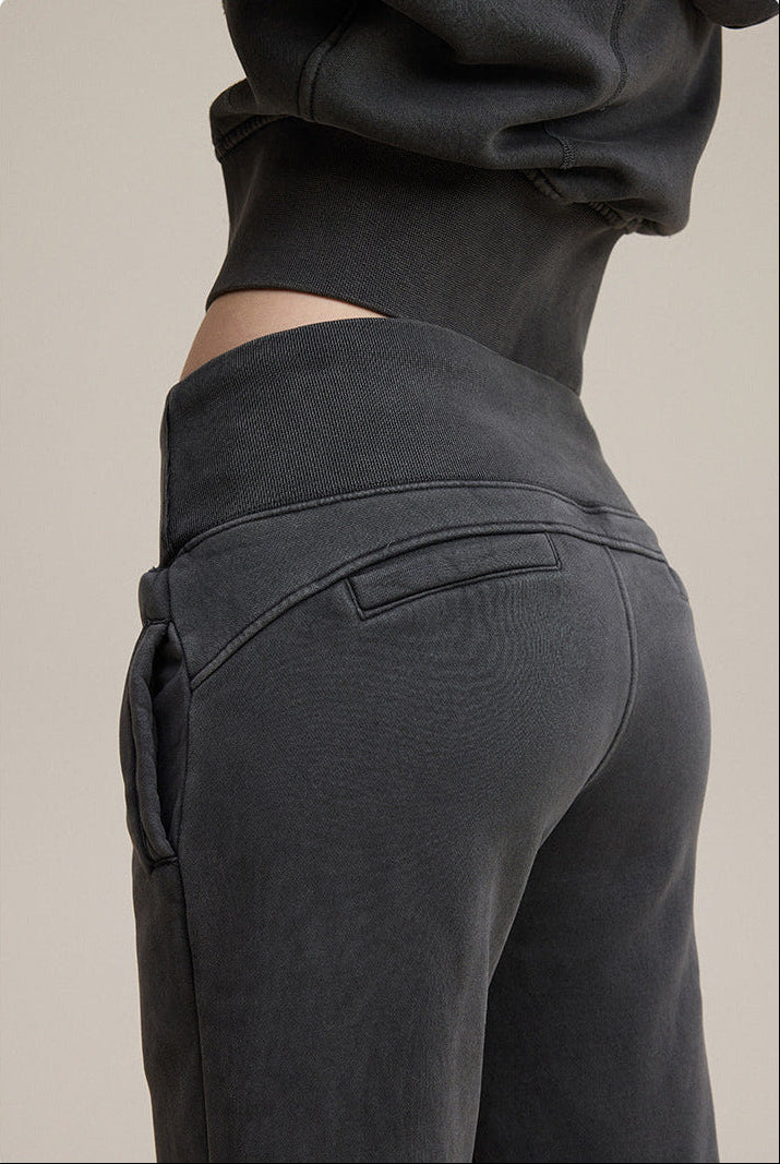 Premium Quality Anthracite Street Style Trendy Slight Flared Slim-Fit LULU Track Suit