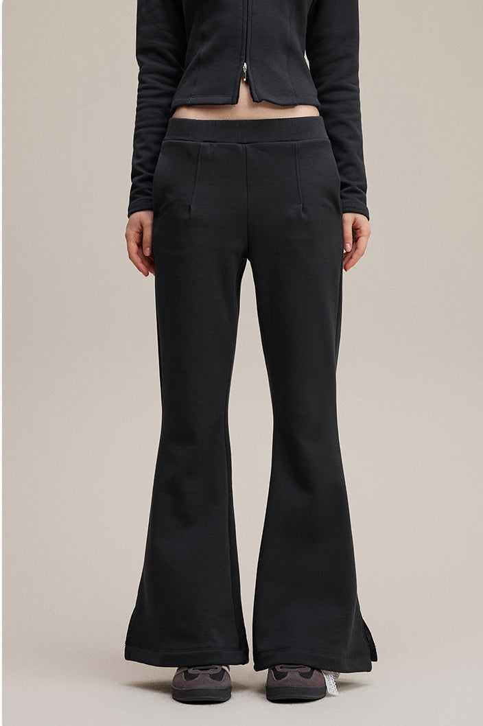 Vintage Premium quality Stand Collar Zipper Lulu Style Mousse Texture Slim-Fit Long Sleeve Track Suit