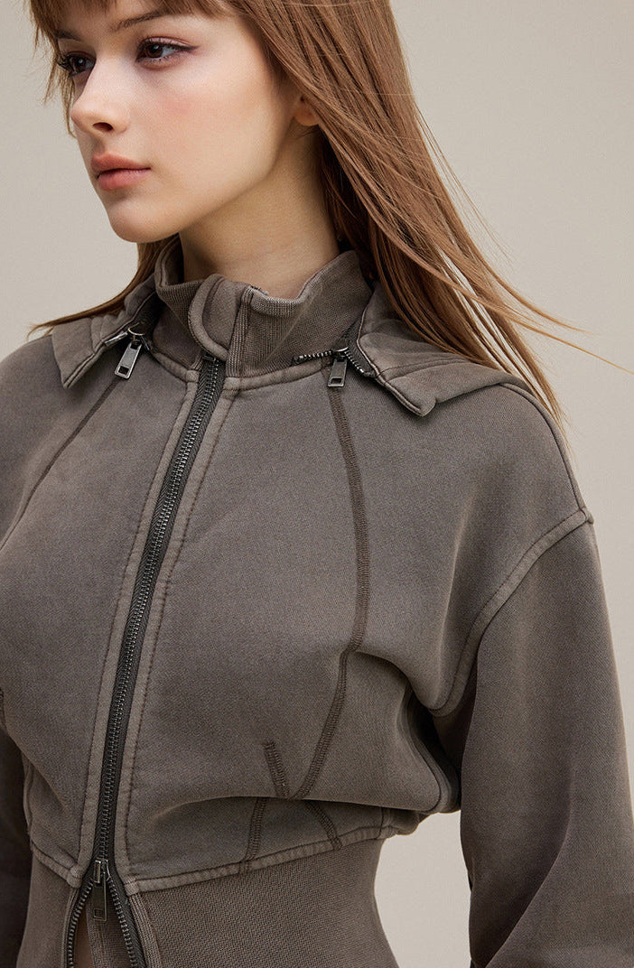 Premium Quality Brown Street Style Trendy Slight Flared Slim-Fit LULU Track Suit