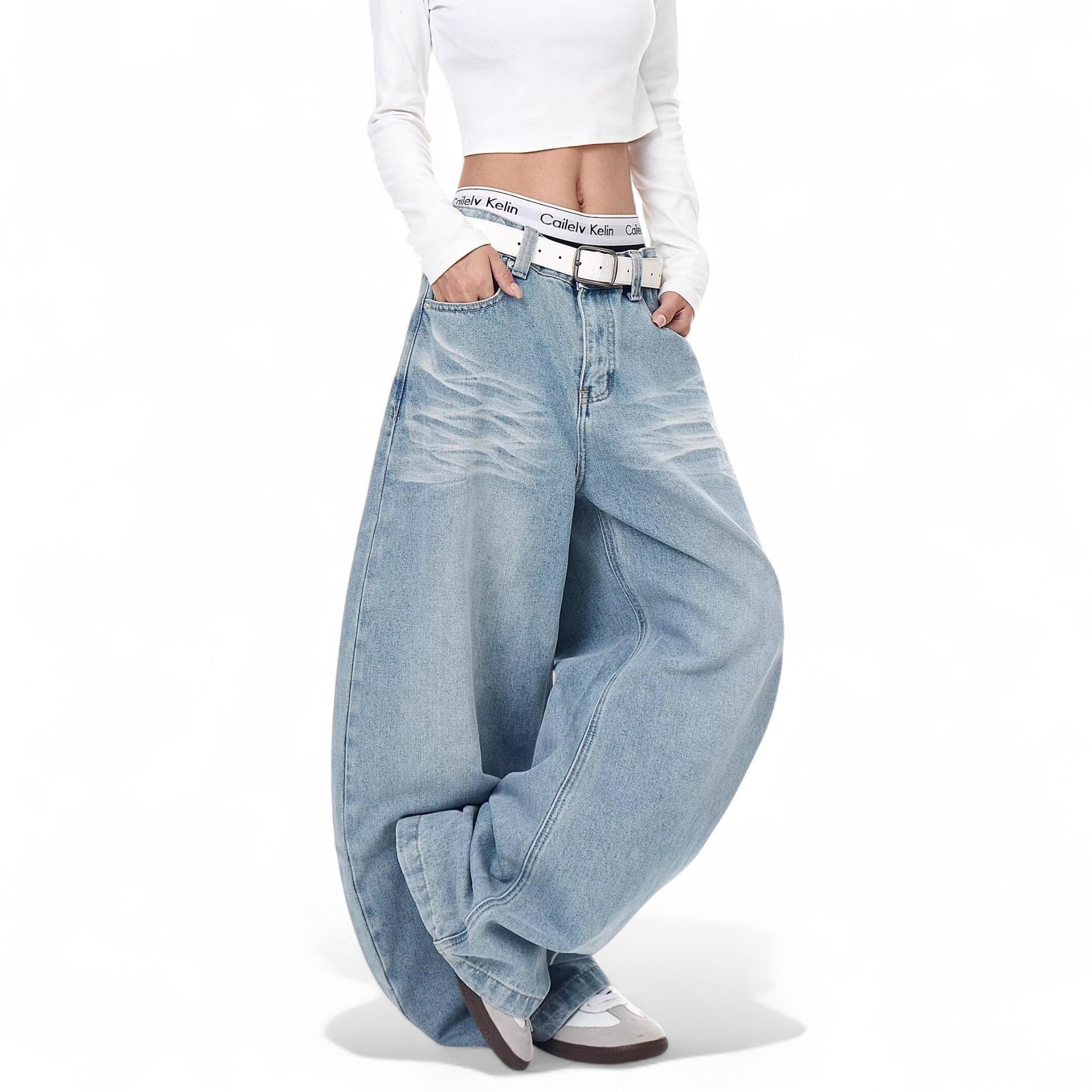 hot girl side printed jeans