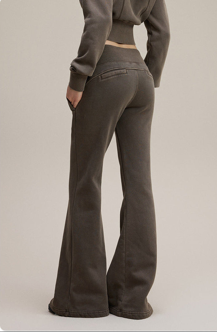 Premium Quality Brown Street Style Trendy Slight Flared Slim-Fit LULU Track Suit