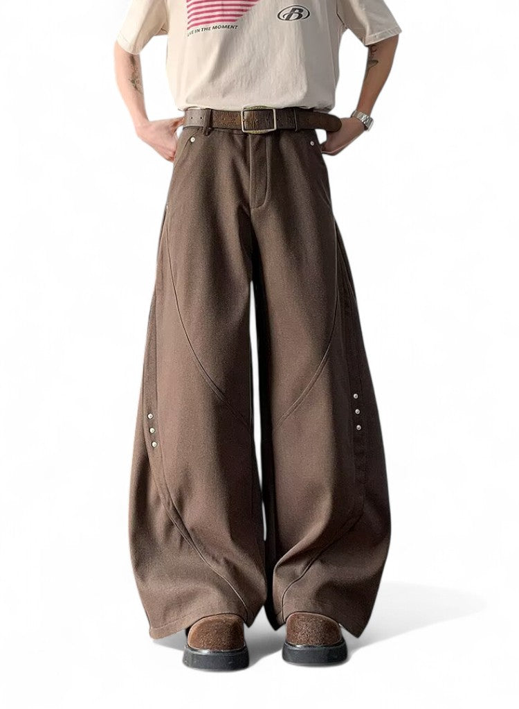 draped casual loose wide-leg cleanfit pants V2
