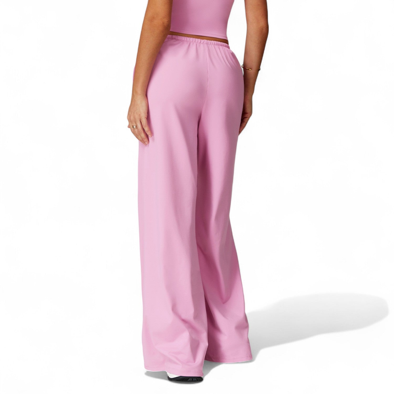 Brushed Wide-Leg Drawstring Trousers – Loose Fit, Draped Pants