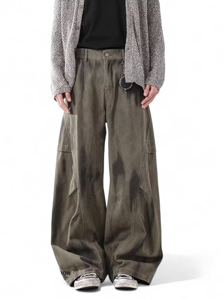 Tie-Dye Old Dirty Baggy Jeans