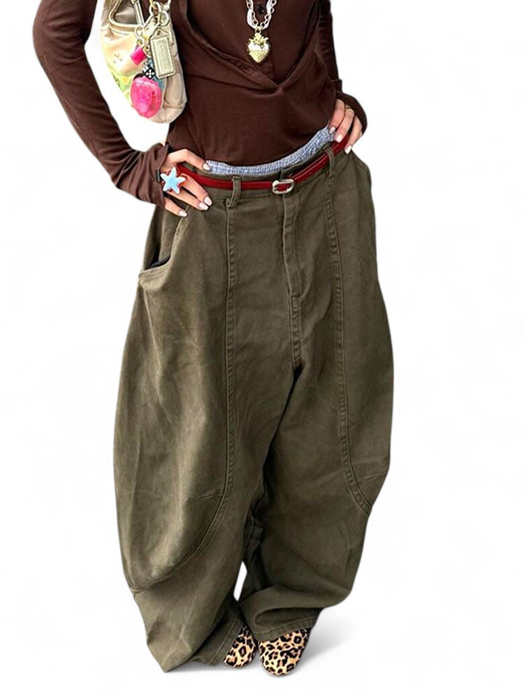 Y2K Retro Floor-Length Wide-Leg Pants Retro Style