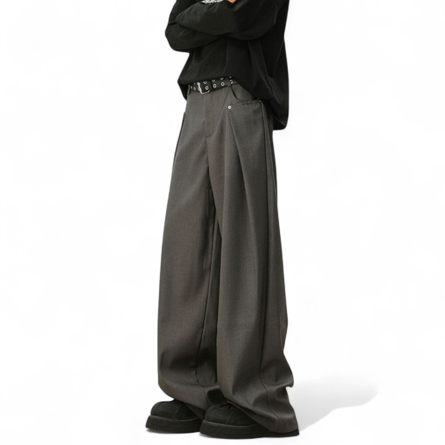 pleated wide-leg trousers