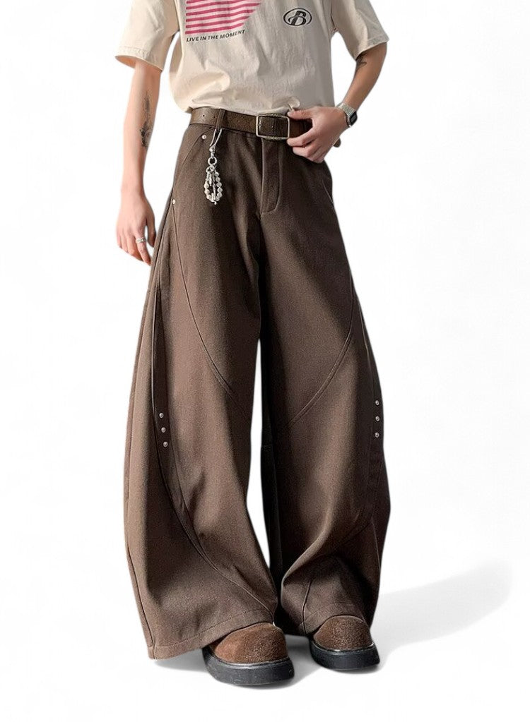 draped casual loose wide-leg cleanfit pants V2