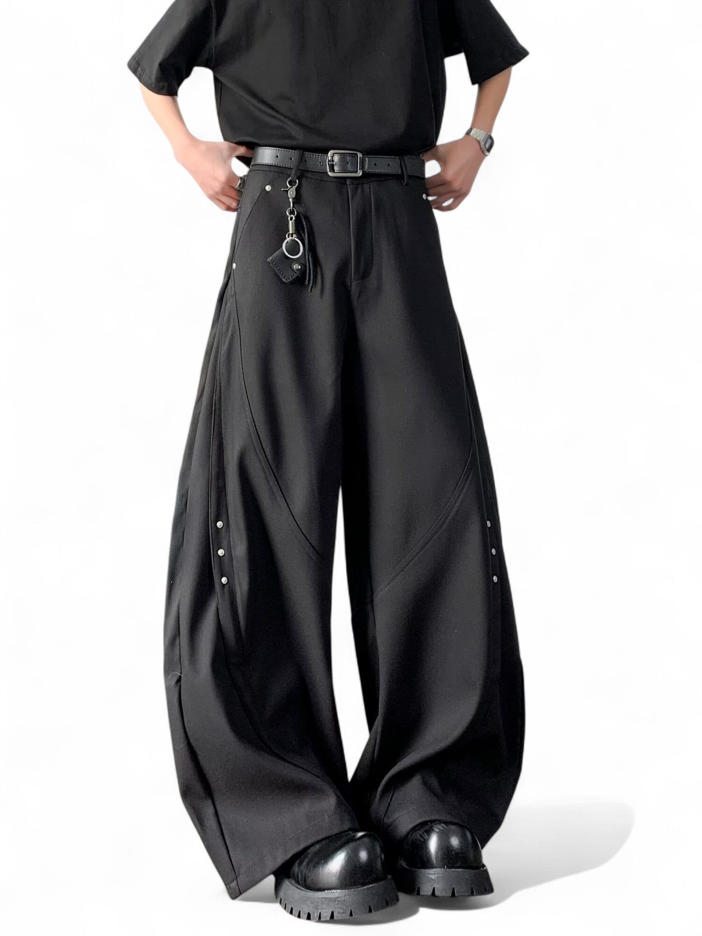 draped casual loose wide-leg cleanfit pants