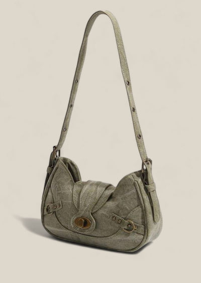 Army Green Patchwork Shoulder Bag