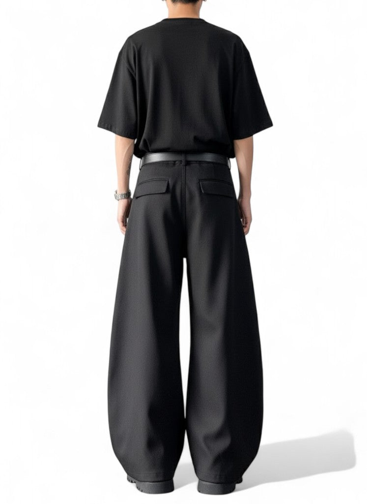 draped casual loose wide-leg cleanfit pants